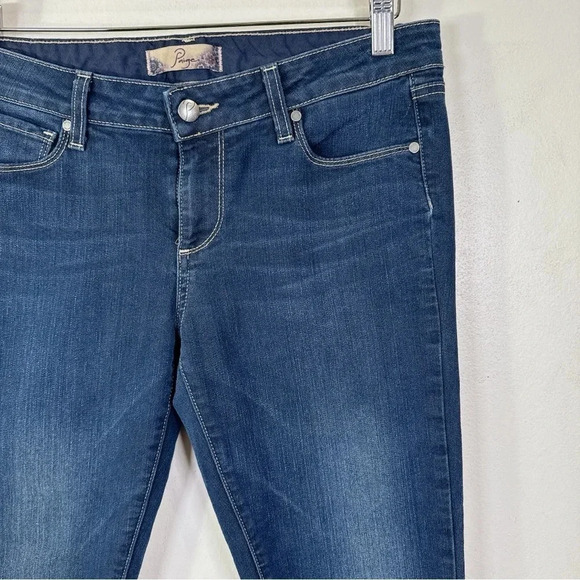 Paige Womens 29 Roxie Capri Ankle Crop Low Rise Dark Wash Skinny Jeans - Picture 5 of 14